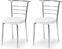 RATISON Steel Dining Home Office Restaurant Chair with Back Support, Computer Work/Visitor Study Chair for Work from Home Motive with Chrome Steel Frame and Leather seat Without arm Chair Leatherette Dining Chair (Set of 2, F
