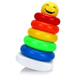 ratna39s junior smiley ring stacking amp sorting multicoloured 5 rings for infants amp toddlers to learn colour amp size