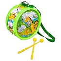 Ratna's Rhythm Musical Drum Junior Jungle Print Musical Instrument Toy Drum Set with 2 Sticks & Hanging Strap for Toddlers, Kids