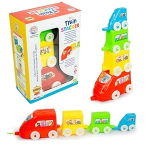 ratna39s 3-in-1 train stacker nesting stacking amp pull along toy for kids 1 years