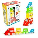 Ratna's 3-in-1 Train Stacker, Nesting, Stacking & Pull Along Toy for Kids 1+ Years