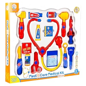 ratna39s medicare medical kit deluxe with 15 medical instruments amp accessories  doctor set pretend play  a perfect role play toy for kids 2 years