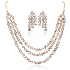 Ratnavali Jewels American Diamond Rose Gold Plated