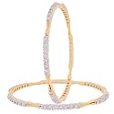 Ratnavali Jewels Brass Gold Plated and American Diamond Bangle for Women & Girls