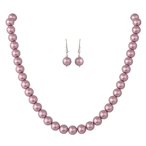 ratnavali jewels imitation pearl 10mm bead size strand necklace pearl moti mala jewellery set with earrings for women girls