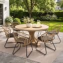 Rattan Patio Dining Chairs Set of 6, Wicker Outdoor Chair