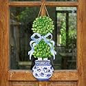 RattanView Chinoiserie Bonsai Door Hanger, Wooden Welcome Sign