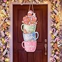 RattanView Large Christmas Gingerbread Door Hanger Pastel Welcome Sign