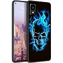for Alcatel TCL 30Z T602DL Phone Case, Soft TPU Slim Fit TCL 30Z for Women Girls, Anti Scratch Non-Slip Protective Shockproof Rubber Cover for Alcatel TCL 30Z, Blue Skull