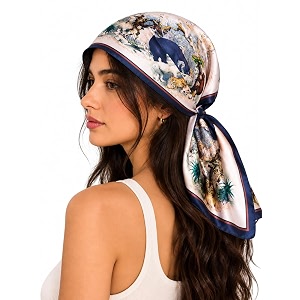 ravaiyaa - attitude is everything women printed silk bandana 21 x 21 inch square headband amp hair wrap soft amp versatile  fashion neck wrap