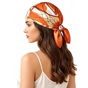 ravaiyaa - attitude is everything women printed silk bandana 21 x 21 inch square headband amp hair wrap soft amp versatile  fashion neck wrap