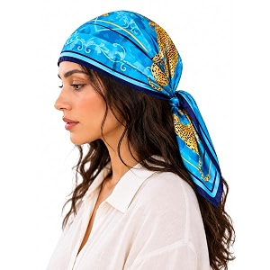 ravaiyaa - attitude is everything women printed silk bandana 21 x 21 inch square headband amp hair wrap soft amp versatile  fashion neck wrap