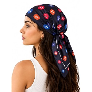 ravaiyaa - attitude is everything women printed silk bandana 21 x 21 inch square headband amp hair wrap soft amp versatile  fashion neck wrap