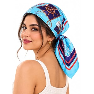 ravaiyaa - attitude is everything women printed silk bandana 21 x 21 inch square headband amp hair wrap soft amp versatile  fashion neck wrap