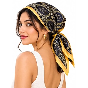 ravaiyaa - attitude is everything women printed silk bandana 21 x 21 inch square headband amp hair wrap soft amp versatile  fashion neck wrap