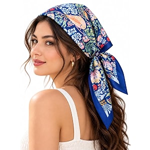 ravaiyaa - attitude is everything women printed silk bandana 21 x 21 inch square headband amp hair wrap soft amp versatile  fashion neck wrap