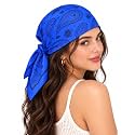 Ravaiyaa - Attitude is everything Women Printed Silk Bandana 21 x 21 Inch Square Headband &amp; Hair Wrap, Soft &amp; Versatile | Fashion Neck Wrap