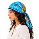 Ravaiyaa - Attitude is everything Women Printed Silk Bandana 21 x 21 Inch Square Headband &amp; Hair Wrap, Soft &amp; Versatile | Fashion Neck Wrap