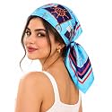 Ravaiyaa - Attitude is everything Women Printed Silk Bandana 21 x 21 Inch Square Headband &amp; Hair Wrap, Soft &amp; Versatile | Fashion Neck Wrap