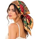 Ravaiyaa - Attitude is everything Women Printed Silk Bandana 21 x 21 Inch Square Headband &amp; Hair Wrap, Soft &amp; Versatile | Fashion Neck Wrap