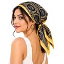 Ravaiyaa - Attitude is everything Women Printed Silk Bandana 21 x 21 Inch Square Headband & Hair Wrap, Soft & Versatile | Fashion Neck Wrap