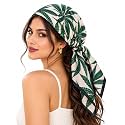 Ravaiyaa - Attitude is everything Women Printed Silk Bandana 21 x 21 Inch Square Headband &amp; Hair Wrap, Soft &amp; Versatile | Fashion Neck Wrap
