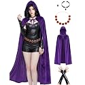 Raven Costume Women 5PCs Accessories, 2026 Halloween Anime Cosplay for Teen
