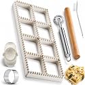 Ravioli Maker Press, Ravioli Cutter, 8-Holes Square Mold, Empanada Press