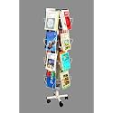 Alloy Steel,Rotating,Handy,Space Organizing Display Rack with 16 Compartments for Magazine,Brochure,Literature (Stores 80 Magazines,Off White,Height- 138 cms),Free Standing,Wire Rack