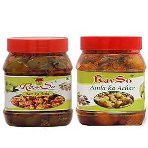 ravso advait home made farm fresh indian achar combo pack of two amla pickle 800 gmaam achar 800 gm 16 kg