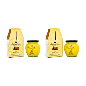 rawats farm a2 bilona cow ghee made by curd churning bilona method ghee glass bottle 500 ml pack of 2