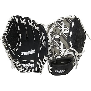 rawlings remix series youth tballbaseball glove right hand throw blackwhitegray 9 inch ages 3-5 amarem91-60