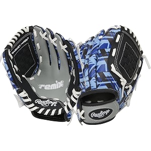 rawlings remix youth baseball glove 9 inch basket web right hand throw blue