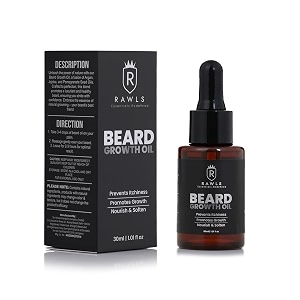 rawls beard growth oil 30ml  natural beard oil for thicker fuller beard  fast growth for patchy beard  strengthens amp nourishes beard hair