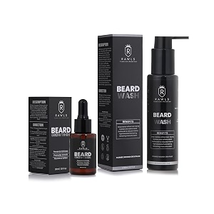 rawls beard growth combo  beard oil 30ml amp beard wash 100ml  enriched with tea tree coconut oil amp aqua  deep cleansing hydrating amp nourishing formula for thicker fuller amp healthier beard