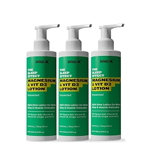 magnesium sleep body lotion with vitamin d3 amp arnica for soothing relief and muscle recovery enhanced with natural epsom salt amp vit b3 hydrating amp non-sticky vegan formula pack of 3 unscented