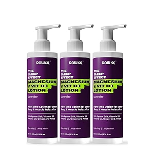 magnesium sleep body lotion with vitamin d3 amp arnica for soothing relief and muscle recovery enhanced with natural epsom salt amp vit b3 hydrating amp non-sticky vegan formula pack of 3 lavender