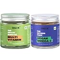 Plant Based Multivitamin for Men and Vegan Omega 3 (30 each), 24+ Vitamins Mineral, Herbs, 500mg EPA DHA and ALA for Overall Health, Immunity Support, Bone Health, and Better Sleep