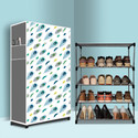 RAXON WORLD 4 Tier Foldable Shoe Rack – Space Saver, Universal for Entry, Bedroom & Balcony Metal Shoe Stand (Peacock Feather Modern Printed(A4), 4 Shelves, DIY(Do-It-Yourself))