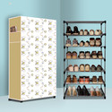 RAXON WORLD 6 Tier Foldable Shoe Rack – Space Saver, Universal for Entry, Bedroom & Balcony Metal Shoe Stand (Dogi Modern Print(A6), 6 Shelves, DIY(Do-It-Yourself))