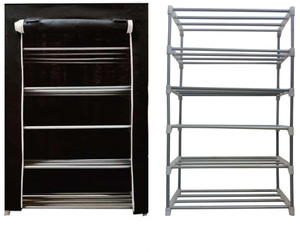 raxon world metal shoe rack black5 shelves metal shoe stand