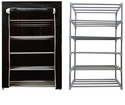 RAXON WORLD Metal Shoe Rack (Black,5 Shelves, Metal Shoe Stand