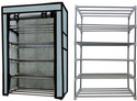 RAXON WORLD Multipurpose Metal Book/Shoe/Cloth Foldable Rack With Cover For Anywhere Use Metal Shoe Stand