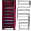 RAXON WORLD Multipurpose Metal Book/Shoe/Cloth Foldable Rack With Cover For Anywhere Use Metal Shoe Stand