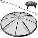 RAY Fire Pit Spark Screen, 27 Inch with Handle & Poker
