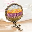 Rayberro DIY Embroidery Mirror Set,Sea of Flowers Needlework Handmade Craft Makeup Mirror Embroidery Hoop Color Threads Stitchwork for Beginners Starter Compact Mirror Crafts Gift for Women Unique