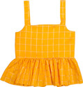 rayie collection Girls Midi/Knee Length Casual Dress (Yellow, Sleeveless)