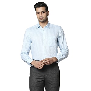 Raymond Cotton Light Petrol Formal Shirt for
