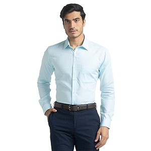 raymond men39s pure cotton structure pattern slim fit semi cutaway collar full sleeve formal shirt