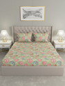 Raymond Home Cotton Double Flat 104 TC Abstract 1 Bedsheet with 2 Pillow Covers